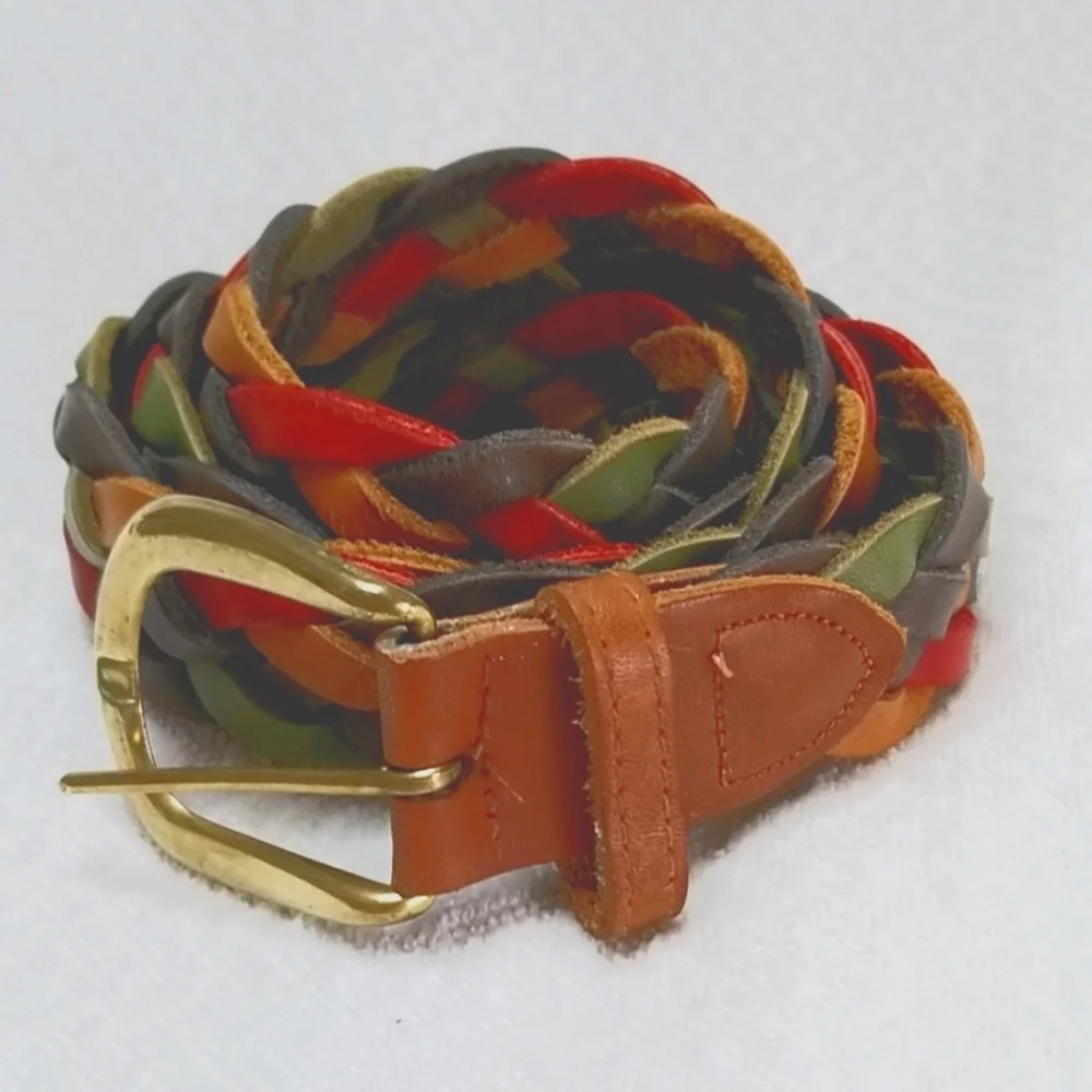 The Limited 90's Woven Rainbow Genuin Leather Belt